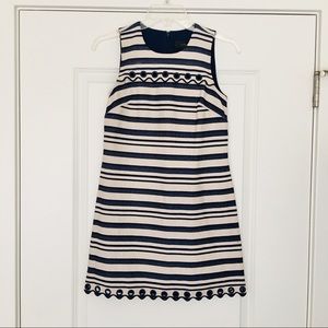 J. CREW Striped Scalloped Dress with Grommets 00P
